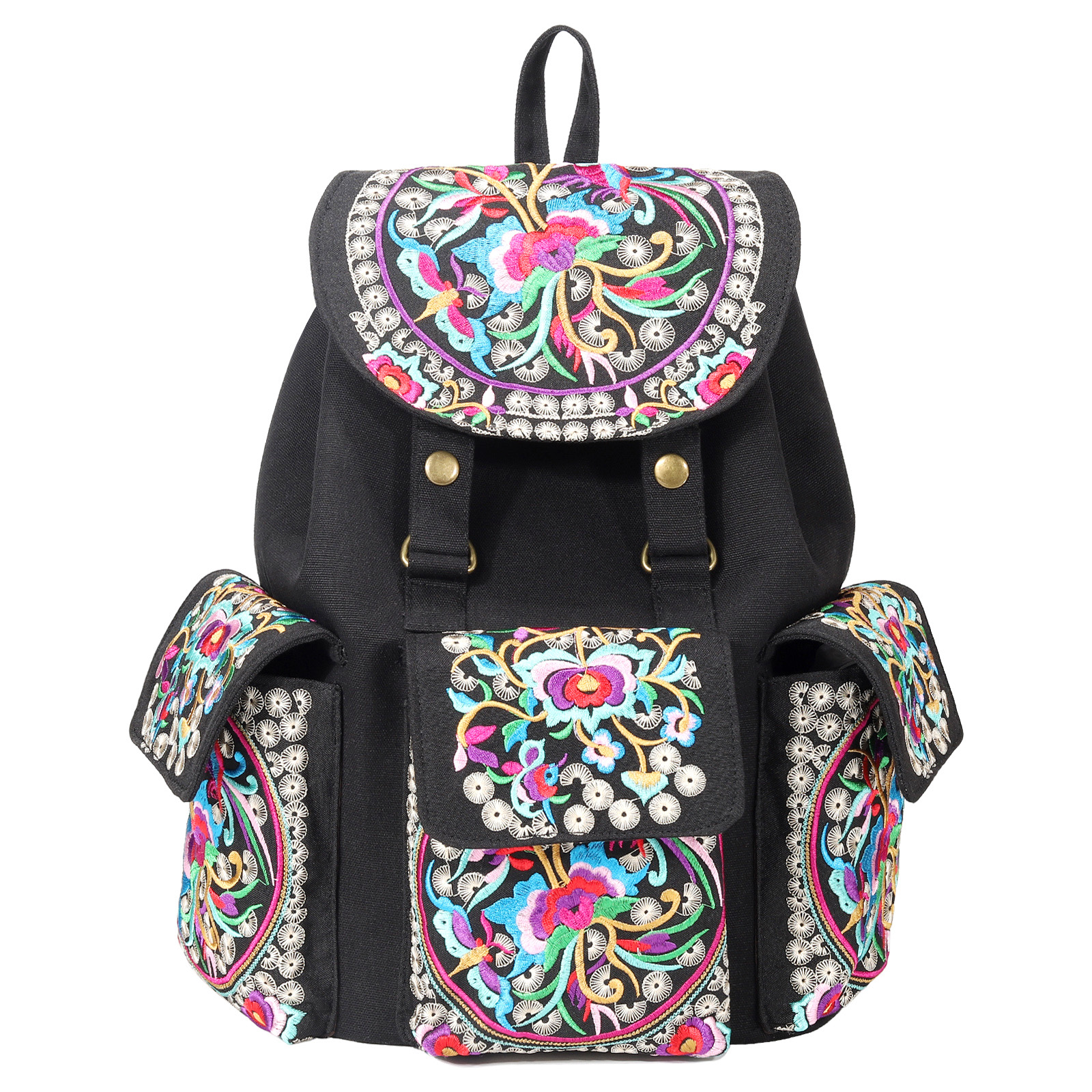 SILKAREA Vintage Embroidered Backpack Purse – SILKAREA 